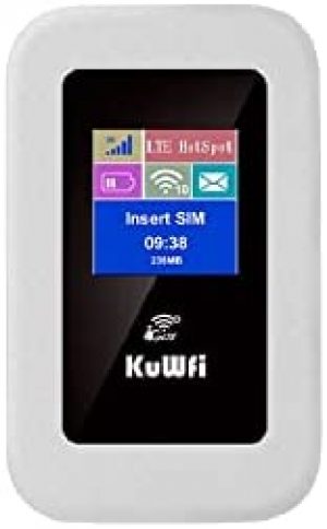 KuWFi 4G Mobile Portable WiFi 4G Wireless Router 150Mbps Hotspot Mini Pocket Car Wi-fi with Sim Card Slot for Travel as