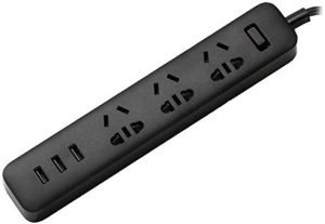 Xiao Mi Power Strip International Travel Powerboard with USB Ports (3 Outlet 3 USB (Black))
