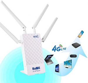 KuWFi 4G LTE CPE Router with SIM Card Slot Outdoor Waterproof 150Mbps CAT4 Routers IP Camera Outside WiFi Work with Optus Telstra Virgin Mobile