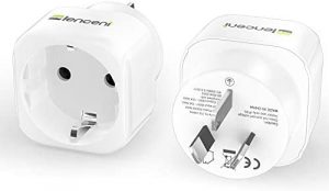 2 Pack Europe to AU Plug Adapter, LENCENT European to AU Adapter, Australia Outlet Plug Adapter, EU to NZ Adapter, Europe to AU Travel Plug Converter