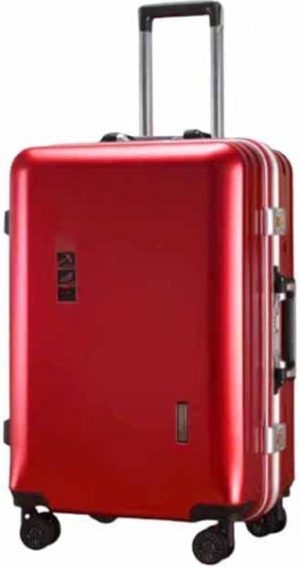 Smart Travel Trolley Suitcase, Multi-Functional Rechargeable USB Ultra-Quiet Universal Wheel Suitcase, Trinity Combination Lock (red 35 * 22 * 55CM)