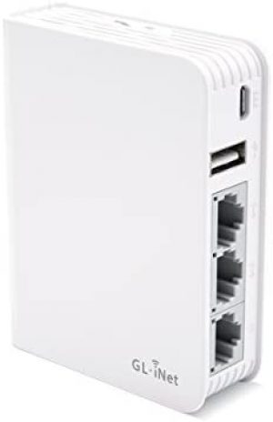 GL.iNet GL-AR750 (Creta) Travel AC VPN Router, 300Mbps(2.4G)+433Mbps(5G) Wi-Fi, 128MB RAM, MicroSD Storage Support, Repeater Bridge, OpenWrt/LEDE pre-Installed, Power Adapter and Cables Included