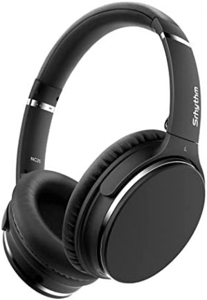 Srhythm NC25 Active Noise Cancelling Headphones, Wireless Headphones Bluetooth 5.0, Lightweight Stereo Headset Over-Ear with Low Latency, Protein Earpads, 50H Playtime