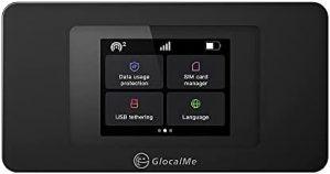 GlocalMe Duoturbo Mobile Wi-Fi Hotspot, 4G LTE Router for Home or Travel in 140+ Countries, No SIM Card Needed, No contract and roaming fees, with EU 8GB & Global 1GB Data, Portable MiFi Device