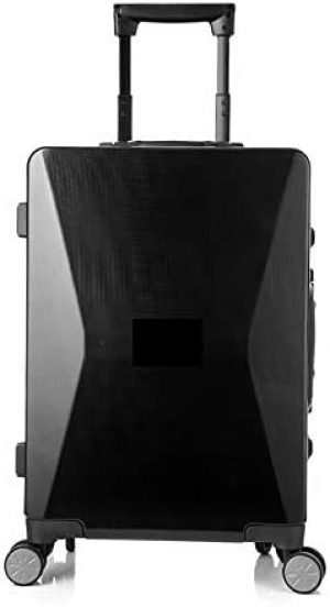 Trolley Suitcase Mobile Phone Charging Smart Boarding Luggage Suitcases 20 Inch Smart Fingerprint Unloc Trolley Case Solar (Black 33.5×22×54.5CM)