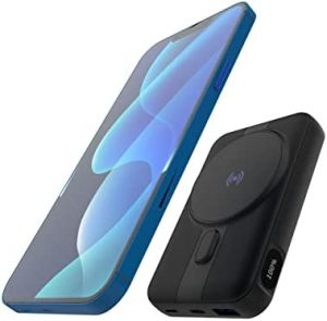 Zyron Magpod Power Bank 10000mah, for MagSafe Battery Pack with Lightning Input, Magnetic Wireless Portable Charger, 20W USB-C & QC3.0 18W Fast Charge Battery Bank for iPhone 13 12 11 Pro Max, Black