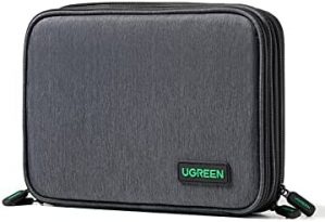 UGREEN Electronic Organizer, Double Layer Travel Gadget Bag USB Cable, SD Card, Hard Drive, Power Bank, Digital Camera, iPad Mini/Nintendo Swith Console/E-Book Tablet (up to 7.9”)