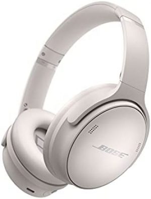 Bose QuietComfort 45 Noise Cancelling Headphones with Built-in Microphone for Clear Calls and Alexa Voice Control, White Smoke