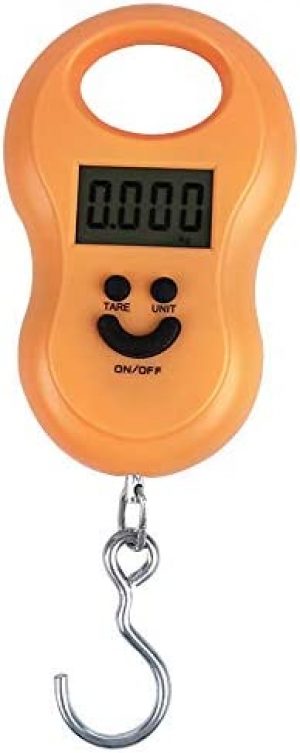 Meichoon Digital Crane Scale Luggage Weight Scale Steelyard 110lb /50kg for Suitcase Mini Portable Travel Hanging Hook Scale Backlit LCD Display for Home Farm Factory Hunting Outdoor C41 Orange