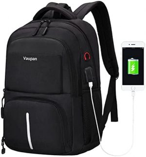 Vaupan Travel Backpack, Laptop Backpack with USB Charging Headphone Port for Men Womens Boys Girls, Anti Theft Water Resistant College School Bookbag Computer Backpack Fits 15.6 Inch Notebook