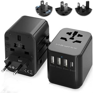 HEYMIX International Travel Adapter, Universal Power Travel Plug (2-Pack), USB-C All in One World Travel Plug EU,UK,USA,Bali,India to Australia World Travel Wall Charger Converter for Phones & Laptop