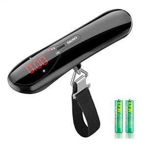 HaetFire Digital Luggage Scale 50kg/110lb Portable Digital Travel Suitcase Scale Hanging Postal Baggage Scales Weight, Black