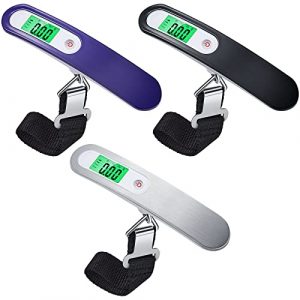 3 Pcs Digital Luggage Scale Hanging Baggage Scale Travel Scale Luggage Weight Suitcase Scale Digital Handheld with Hook Straps Case Weight Scale