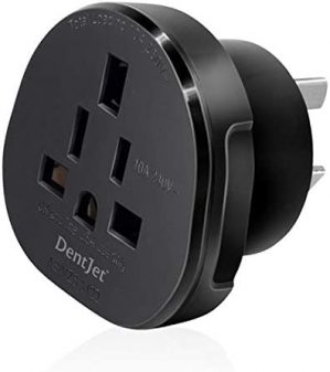 SAA Approved UK/US/JP/CA to AU/NZ Adaptor Plug with Insulated Pins, UK/US Plug Convert to 3-Pin Australian/New Zealand/China Socket (1 Piece Black)
