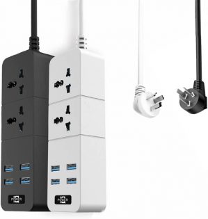 Power Strip, Surge Protector with 2 Universal AC Outlets and 4 USB Ports,110V-250V Socket Board Power Strips with 1.8 Meter Bold Extension Cord, 2500W/10A, AU Plug Socket for Home,Office,Hotel (White)