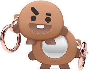elago BT21 Silicone Case Compatible with AirTag Case, Compatible with Air Tag Keychain – Drop Protection, Track Keys, Backpacks, Purses, Tracking Tag Not Included [Official Merchandise] (SHOOKY)
