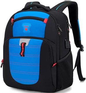 Tzowla Travel Laptop Backpack, Computer Backpack for Men Women School College, Anti-Theft Water Resistant with Lock&USB Charging Port, Fit 17.3&15.6inch Laptop