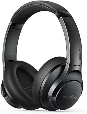 Soundcore by Anker Life Q20+ Active Noise Cancelling Headphones, 40H Playtime, Hi-Res Audio, Soundcore App, Connect to 2 Devices, Memory Foam Earcups, Bluetooth Headphones for Travel, Home Office