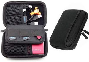 TECHVIDA Hard Drive Case, Electronics Accessories Organizer with Double Zipper, Shockproof and Waterproof Travel Cable Organizer Bag Pouch Electronic Accessories Carry Case for Travel