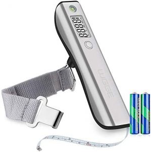 Digital Luggage Scale, WGGE Travel Luggage Weight Scale, Max 110lbs/50kg Baggage Scale with Backlit LCD Display