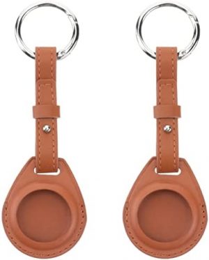 Gatuida 2pcs Outdoor Tracer Case Portable Compatible Scratch Tag Anti- Metal Safety Ring, Case, Protector Bumper Leather Bracket Keychain Case- Finder Dogs Keys Lost with