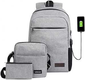 3PCS/Set Laptop Backpack Men Women Business Backpacks with USB Port Travel Casual Student School Bag for Teenager