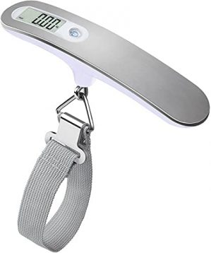 QUMOX High Precision Digital Travel Scale for Suitcase Luggage Weight 110lb 50KG Capacity, Heavy Duty Hanging, Silver