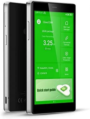 GlocalMe G4 pro 4G LTE Mobile Hotspot | International High Speed WiFi Hotspot with 1GB Global Data & 8GB US Data | SIM-Card Free | No Roaming Pocket MIFI Device – Black