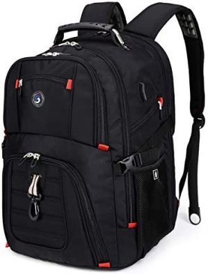 SHRRADOO Extra Large 50L Travel Laptop Backpack with USB Charging Port Fit 17 Inch Laptops for Men Women