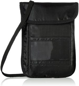 Amazon Basics RFID Travel Neck Passport Holder Wallet – Black