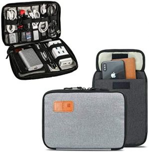 Cable Organiser,T Tersely Travel Gadget Cables Electronics Accessories Organizer Bag,Portable Tech Gear Phone Accessories Carrying Storage Case Bag for Headphone Earphone USB Cable (Grey)