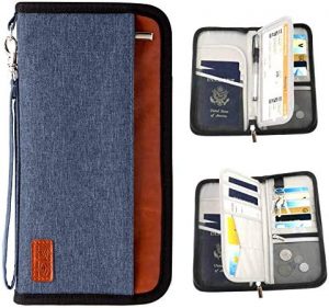 Passport Holder RFID Blocking Multifunction – Travel Wallet for Family Larger Capacity Waterproof Nylon Fabric