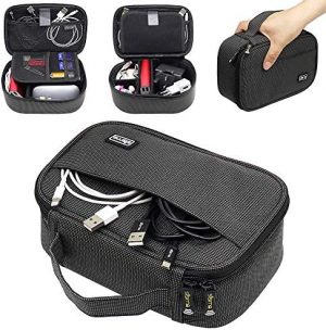 sisma Travel Cables Organiser Carrying Case for Power Cords Phone Battery Chargers Earbuds Hard Drives Memory Cards Adapter Mouse Small Electronic Accessories -Starlight Special Edition